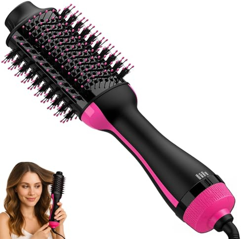 Brosse soufflante 3 en 1 – Brosse coiffante chauffante pour sécher, lisser, volumiser, coiffer – Compacte 9 x 36 x 9.5 cm, idéale pour maison ou voyage