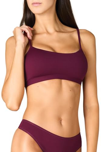 Goldenpoint Donna Intimo - Parte Alta del Completo Intimo - Top Brassière Micro Ultrasoft con Coppe Removibili e Spalline Regolabili Taglia 2 Colore Viola