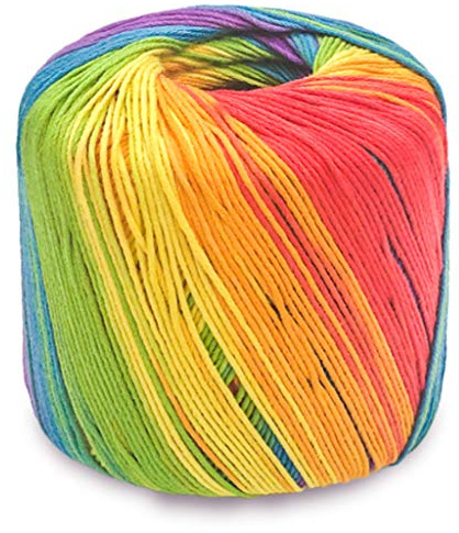 40g/Ball 8 Strands Bright Rainbow Colorful Cotton Lace Yarn Hand Knitting Crochet Thread for Shawl Scarf Sweater Double Knitting Yarn