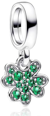 HAEPIAR 925 Sterling Silber Charms Vierblättriges Kleeblatt für Armband Halskette Anhänger Bead für Damen