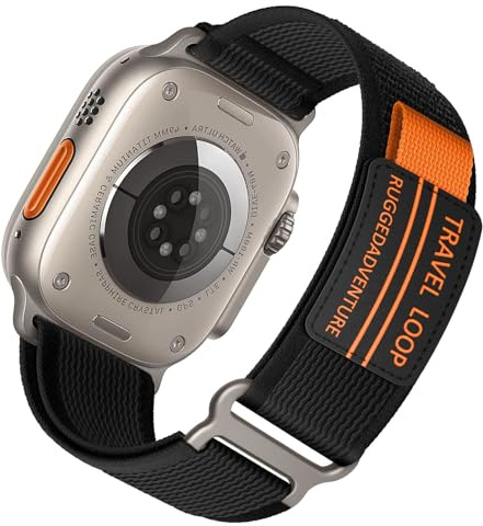 Trail Loop Nylon Bracelet pour Apple Watch Ultra 3/2/1 49mm 46mm 45mm 44mm 42mm 41mm 40mm 38mm Homme et Femme, Flexible Tressé Résistant Sport Bracelet pour iWatch Series 11/10/9/8/7/6/5/4 SE