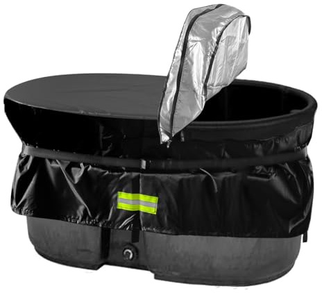 MQLD Rubermaid 300 Gallon Oval Waterproof Stock Tank Insulation Pool Cover, Cold Plunge Ice Bath Tub Horse Livestock Feed Water Trough Insulated Cover for Outside Polar Protector 300 Gallons Hot Tub