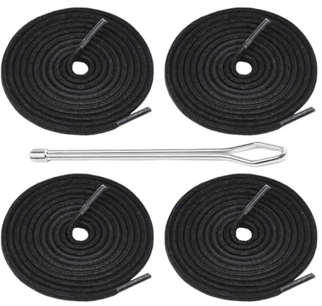 4 Stück Kordel für Jogginghose,Hoodie Kordel Hose Band Hosenbund Schnur | Kordelzug Hosen Kordelband Schwarz Elastisch 5mm Bänder mit Metall Durchziehnadel für Jacke Badehose Sporthose Schnürsenkel