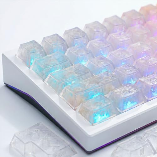 Sunzit Keycaps,119 Keys Custom White Carbon Fiber Textured Keycap Set Cherry Profile Dye-Sub Side Print Keycaps for MX Switches Mechanical Gaming Keyboard