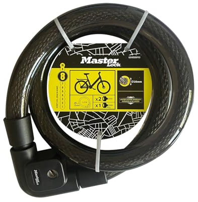 Master Lock 8284EURDPRO Kabelschloss mit Schlüsselverriegelung und 1 m langem Kabel