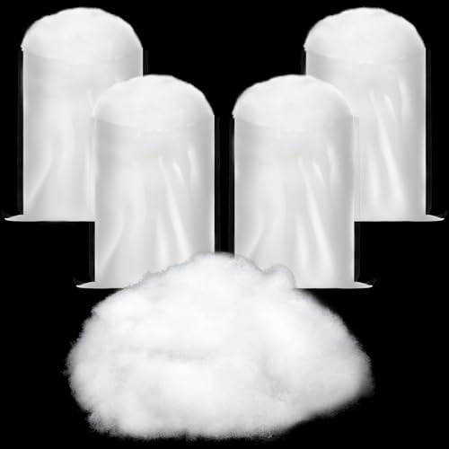 Sumind 4 Bags Snow Fluffy Decoration Artificial Snow Faux Snow Christmas Snow Blanket Artificial Fake Snow Indoor Blanket Snow for Xmas Party Winter Village Home Decor (White, Simple Style)
