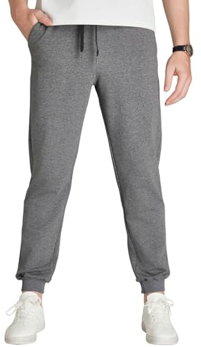 Idtswch 86/91/96/101 lång steglängd sportbyxor extra långa herr joggingbyxor herr träningsbyxor bomull träningsbyxor herr med dragkedja, Mörkgrå, S/Lång