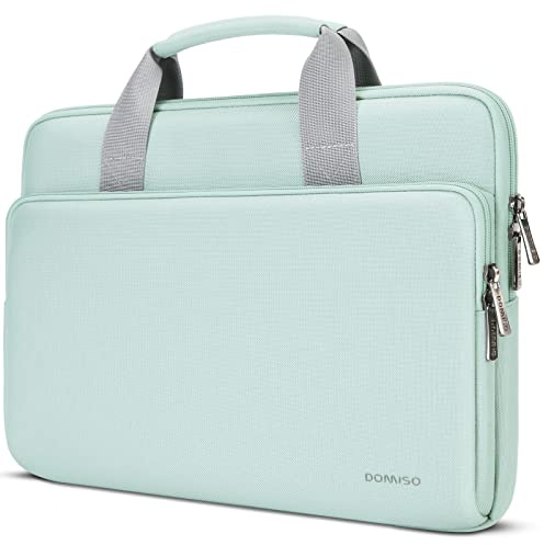 DOMISO 15.6 inch Water-Resistant Laptop Sleeve Bag Carrying Case with Handle for Lenovo Yoga 720 IdeaPad S510 320 ThinkPad T570 E575/HP Envy Pavilion/Dell XPS 15/15.6 Notebooks,Mint Green