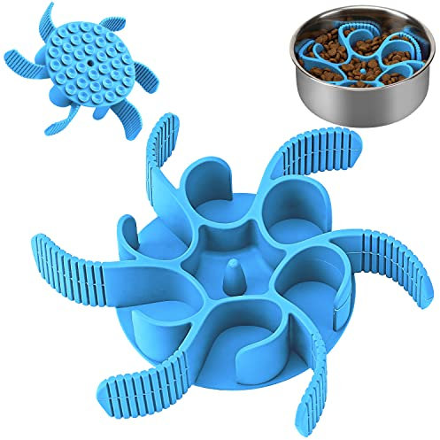 Dog Slow Feeder Bowls Silicone Spiral Pet Food Feeder Insert to Slow Eating