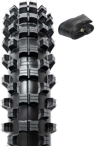 110/100-18 4PR TT 64M Dirt Bike Front/Rear Tire and Inner Tube Compatible with 110/100-18 Off Road Pit Bike/Motorcycle Tire (P-2006)