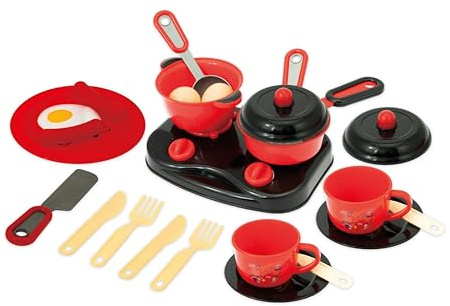 Teorema - Set Pentoline Giocattolo per Bambini, con Fornello a 2 Fuochi, con Utensili e Accessori