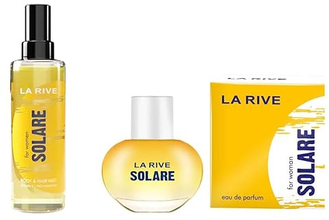 3tlg. STUDIO.MUNET Summer Set kompatibel mit 1x50ml La Rive for Woman Solare Eau de Parfum + 1x200ml Body Mist Spray | Ein purer und wunderbarer Sommerduft inkl. Sommer Jute Sisal Bag in Natur