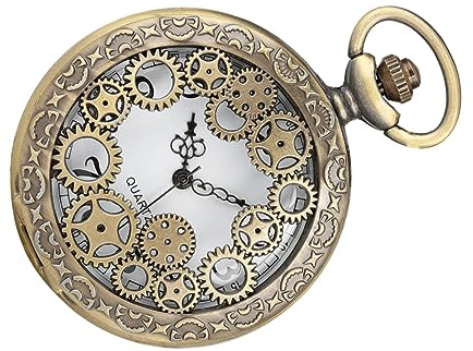 WRITWAA 2stücke Vintage Taschenuhr Mit Römischen Ziffern Und Kette Handaufzug Langlebiges Gehäuse Aus Hochwertiger Einzigartiges Zahndesign Für Herren Und Damen Perfektes Für