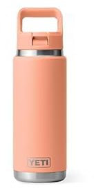 YETI Rambler Straw Bottle, Stainless Steel Vacuum Insulated Bottle with Straw Cap, Lowcountry Peach, 26 oz (769 ml)