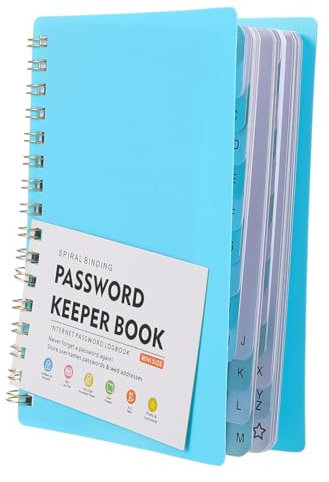 STOBOK Passwort-speicherbuch Mit Alphabetischen Registerkarten Spiral-Passwort-notizbuch Für Telefonnummern Und Logins Blutresistentes Papier Kleines Organizerbuch Für Login-Daten Und Not