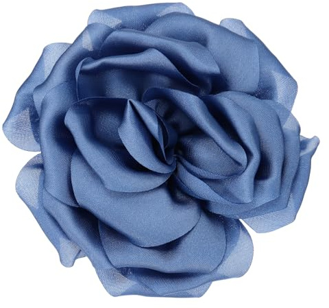 PATIKIL Broche de Seda Satinada con Flor de 4, Gran Broche de Solapa Floral de Peonía para Fiestas de Cumpleaños, Bailes, Banquetes, Decoración de Ropa, Sombreros Y Bolsos, Azul Oscuro
