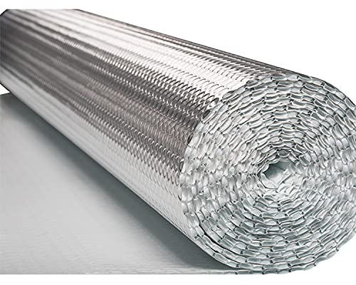 Rouleau de Papier Aluminium Autocollant à Double Bulle pour Isolation de radiateur, réfléchissant, pour Porte de Garage, Dimensions 1 x 4 m