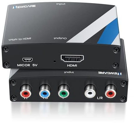 Component to HDMI Converter, YPbPr component 5RCA RGB+R/L Audio to HDMI converter, Component YPbPr to hdmi Adapter Supports 1080P Video Audio converter Adapter for DVD PS2/3 Xbox 360 to HDTV Monitor