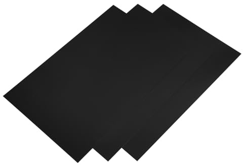 HEALSOPTHY Láminas De Aluminio Anodizado Negro 5052, 0,5 Mm De Espesor, 200x300 Mm, Pack De 3 Piezas, Chapa Metálica Para Señalización, Grabado y Proyectos De Bricolaje