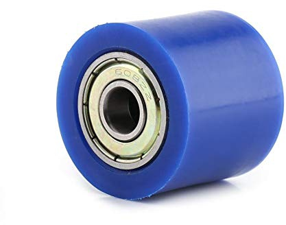Qiilu tenditore Cursore puleggia catena, 8mm Catena di trasmissione Puleggia Rullo Slider Tenditore Ruota Guida Per Street Bike Moto ATV(blu)