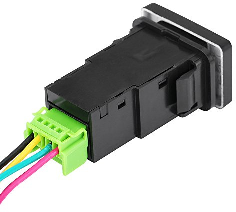 Druckschalter Auto Wippschalter Ein Aus Toggle Nebelscheinwerfer Schalter DC 12-24V Draht Ein/Aus Kippschalter LED Push Button für Camery Yaris Highlander Prius Carora(Starten Sie das Energiemuster)