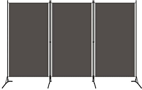 vidaXL Raumteiler Klappbar Freistehend Trennwand Paravent Umkleide Sichtschutz Spanische Wand Raumtrenner 3-TLG. Anthrazit 260x180cm Eisen Stoff