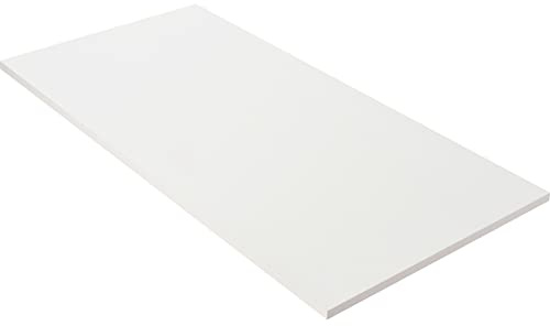 Kaboon White Table Top 23.62 D x 59.1 W, Solid One-Piece Desktop, Universal Wood Countertop, Reversible Laminate Top, Double Desks, L-Desk DIY, for Home and Commercial