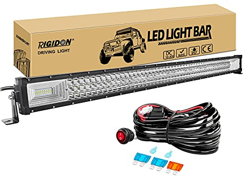 RIGIDON 42 Zoll 105cm 540W außen alu led lichtleiste mit 12v kabelbaum kit | 6000K weiß, wasserdichte, offroad beleuchtung, lightbar, arbeitsscheinwerfer, für auto KFZ ATV LKW traktor fahrzeuge Pickup