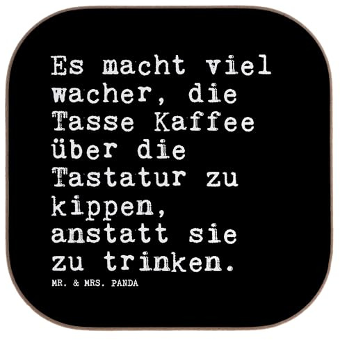 Mr. & Mrs. Panda Untersetzer für Gläser Es Macht viel wacher,... - Geschenk, Tastatur, Computer, Chef, Sprüche, Glas, Tassen, Büro, unterleger, Kollegin, Kaffee, gläseruntersetzer, Design