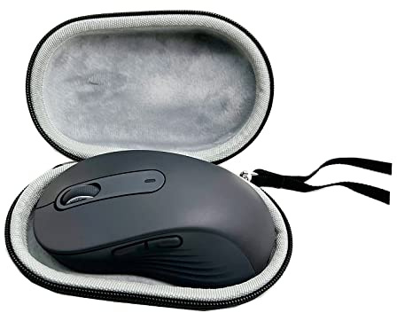 Funda de ratón inalámbrica para Logitech Signature M650L, Bolsa de Almacenamiento de Viaje Dura de Gran tamaño para Ratones inalámbricos, Negro