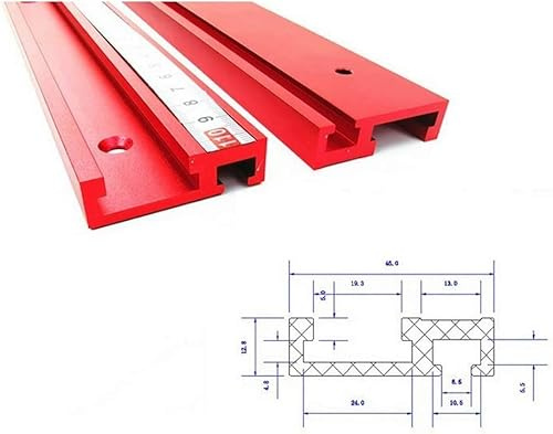 T Nut Schiene Gehrungsschiene, 45 Typ 600mm Führungsschiene T-Schienen | Aluminium-T-Nut, DIY T-Nut Gehrungsschienenlehre, Holzbearbeitungs-Tischkreissäge Mini-T-Schiene für Zaunbefestigung