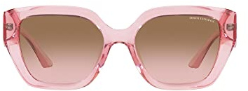 A|X Armani Exchange Damen Ax4125su Universal Fit Sonnenbrille, Glänzendes transparentes Rosa/Rosa, Farbverlauf