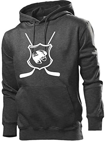 Generisch Ishockeyvapen herr huvtröja sweatshirt, Mörkgrå melerad, S