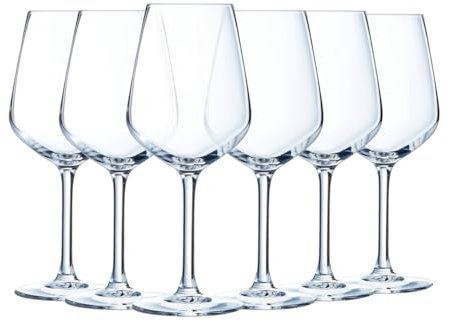 Luminarc - Collezione Vinetis - 6 calici da 30 cl - Design moderno ed elegante - Made in France - Confezione rinforzata