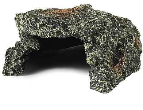 IBWell Resin Reptile Rock Cave, Lizard Tank Décor, Gecko Hide Reptile Hideout for Small Turtle Accessories for Tank, Leopard Gecko, Lazard Hideout