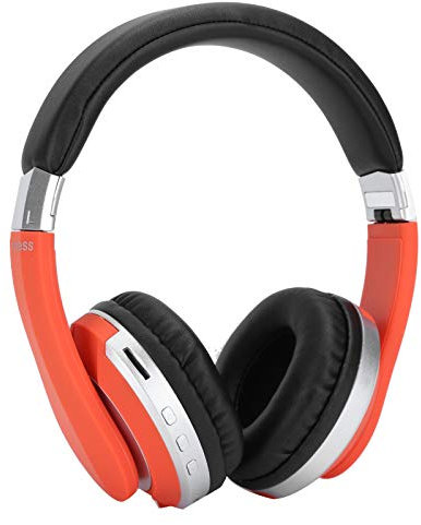 Auriculares para Juegos, Auriculares Plegables para Colocar sobre la Oreja Auriculares Estéreo Inalámbricos para Colocar sobre la Oreja con Micrófono Auriculares (Naranja)