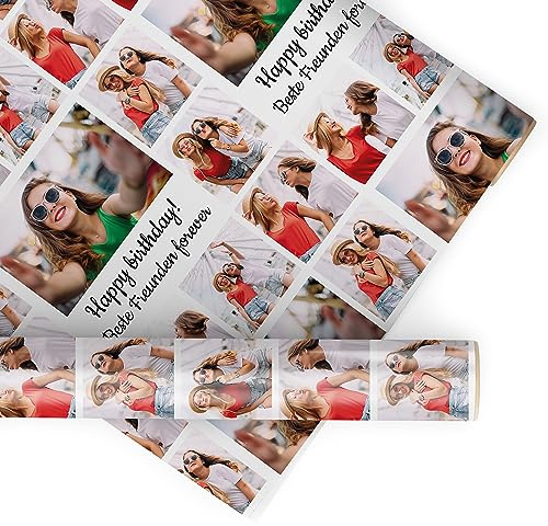wandmotiv24 Geschenkpapier personalisiert, Collage, 100 x 70cm, 0.7 qm, 6 Fotos anpassen, Fotogeschenk, Geschenk für Freunde und Familie M0024