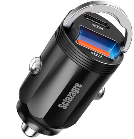 Zigarettenanzünder USB C Adapter Sctazagre [PPS45W /PD & QC 3.0] Auto Ladegerät USB C Kfz Handy Ladegerät Mit Blauem LED-Licht 12V USB Adapter Auto Super Mini Car Charger