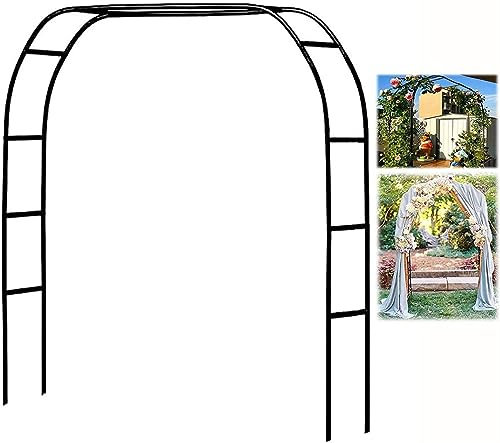 Torbogen Rankgitter Rosenbogen, Metall Torbogen Für Garten, Wetterfest Rankhilfe, Hochzeit Bogen, Rasen, Garten, Verschiedene Kletterpflanzen,Einfache Montage, mit Sockel,W300*H220cm