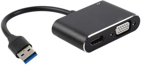Adaptador USB a HDMI VGA, Convertidor USB 3.0 a HDMI 1920 X 1080P, Adaptador de Vídeo USB a HDMI y VGA Hembra de 5 Gbps, Plug and Play