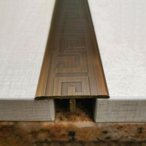 Übergangsprofil T-Molding-Übergangsstreifen aus Antikem Messing, Holz im Chinesischen Stil für Fliesenbodenkanten, Türnahtabdeckung, Verbindungsstreifen/Schutz (Size : W-3.7cm(1 1/2))