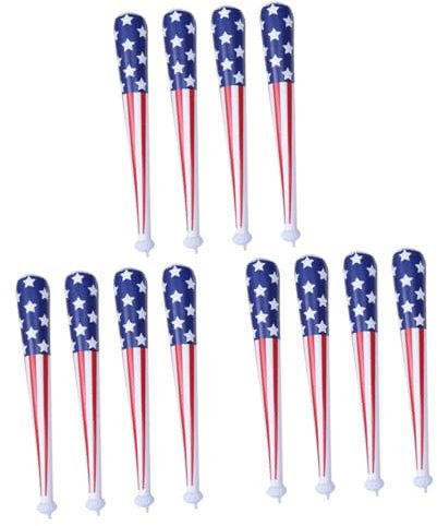 Toyvian 12stücke Aufblasbare Baseballschläger Mit Us-Flagge Für Feiern Bunte Partyutensilien Für Erwachsene Für Sport-Events Und Festlichkeiten