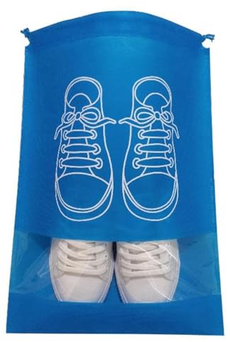 10 st reseskoväska, icke-vävda dammskor för män och kvinnor, förvaringsväska, dammskor förvaring, BLÅ, Men's set of 10