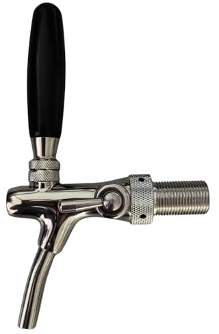 GASTROBEDARF WESTERBARKEY Profi Edelstahl Kompensator-Schankhahn mit Schaumtaste 35mm Gewinde Chrom