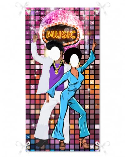 Kaluroil Retro Foto Hintergrund, 70er Jahre Tanzen Party Dekoration, Disco Party Dekoration Lieferung, 80er und 90er Jahre Tänzer Hintergrund für Disco Thema (35x71in)