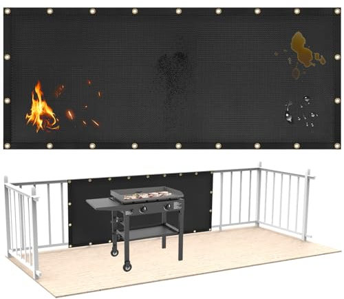 Amerbro Feuerfester Hitzeschild für die Wand hinter dem Grill, schützt Deckzaun vor Grillwärme, Hitzeschild, Grillmatte, Herd-Wandschutz, Kühlschrank, Grillmatte, Zubehör, kompatibel mit Blackstone,