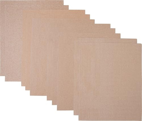 Connex Juego de papel de lija Flint – 10 piezas – Diferentes granos K60, K80, K120, K220 – con revestimiento de lija, adecuado para madera y superficies lacadas/hojas de lija/COX980100 | Varios granos K60, K80, K120, K220 – Apto para madera y superficies pintadas – Hojas de lija