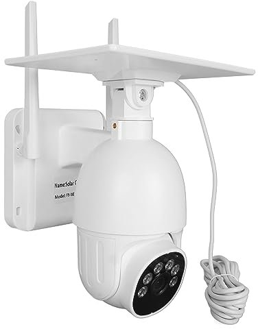 Gearwell Security Camera wire less Outdoor Solar, 1080P 360° PTZ 2.4G Wi Fi Solar Security Camera with Night Vision PIR Motion Detection for TUYA Smart APP