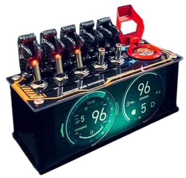 Switch originali a striscia USB retrò, hub di ricarica USB, docking station con interruttori, hub extender con interruttori per aeroplano e luci RGB controllate da app, 6 porte (nero)