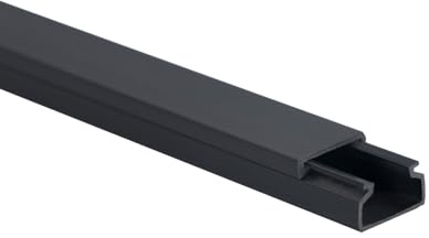KOMIB Hochwertige Kabelkanäle Schwarz 10 Meter - 5 x 2m (5 Stück) Elektroinstallation Kabelkanal Kabelabdeckung Kabelmanagement Diverse Größen/VDE (20 x 10mm)